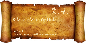 Kázmér Anikó névjegykártya
