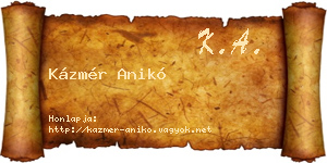 Kázmér Anikó névjegykártya